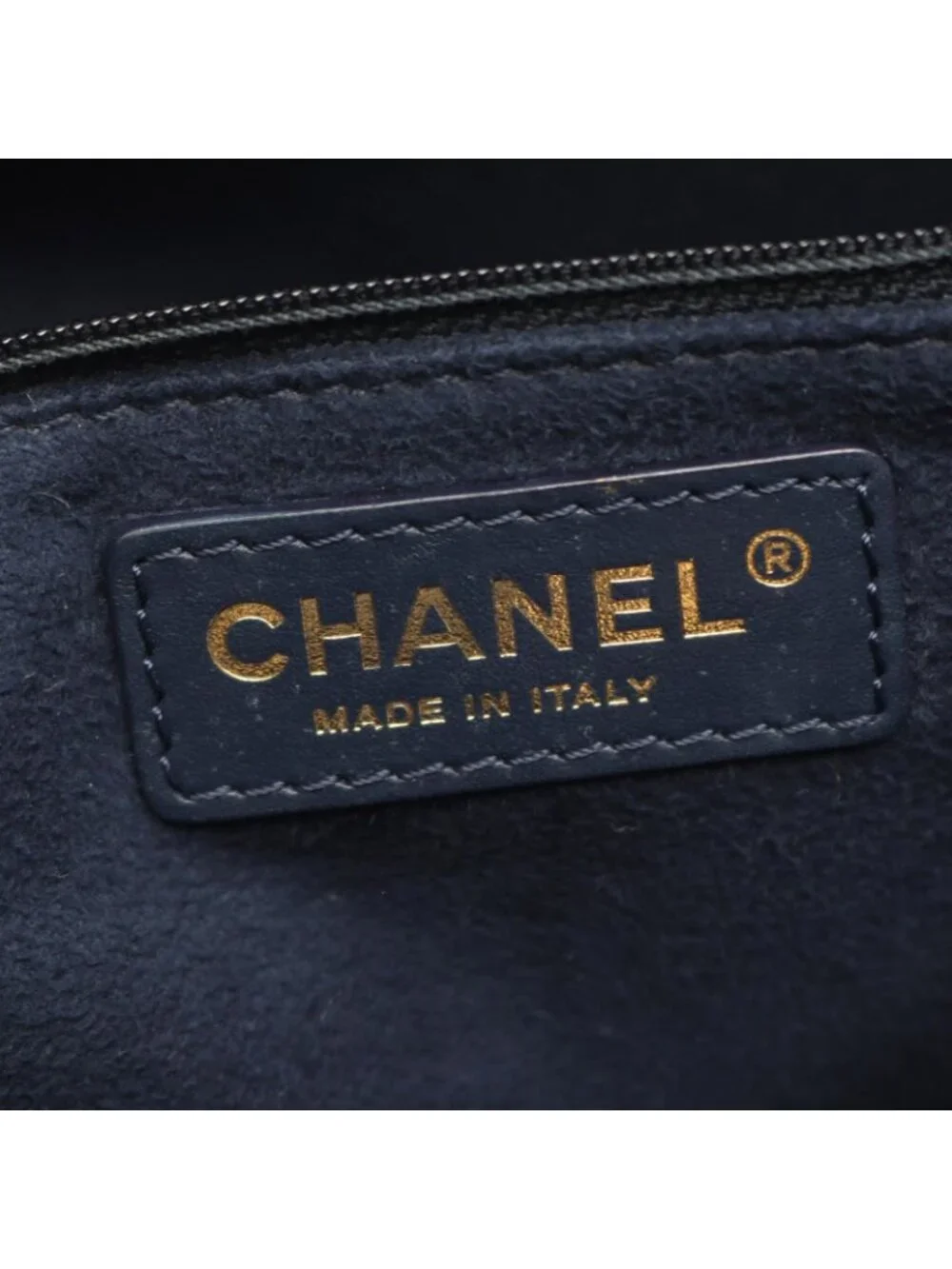 Chanel Tote Deauville Navy Leather Logo Studded - Picture 3 of 8